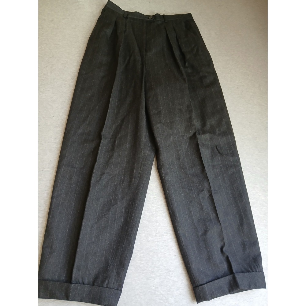 Lauren Ralph Lauren Pants 10 Womens Wool Pleated Cuffed Trouser Vintage Preppy